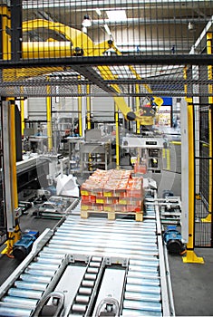 Packing line with robot