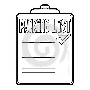 Packing list icon, outline style