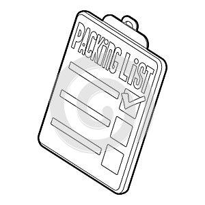 Packing list icon, outline style