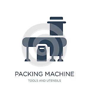 packing machine icon in trendy design style. packing machine icon isolated on white background. packing machine vector icon simple