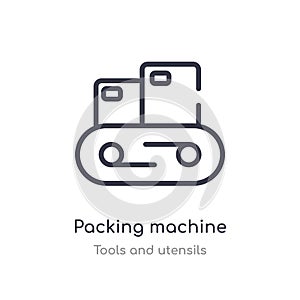 packing machine outline icon. isolated line vector illustration from tools and utensils collection. editable thin stroke packing