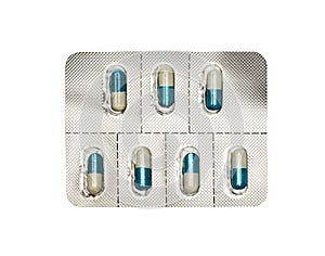 Packing oval blue pills, tablets