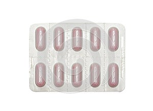 Packing oval red pills, tablets
