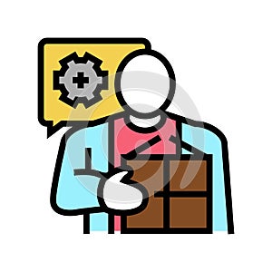 packing services facilitator color icon vector illustration