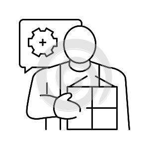 packing services facilitator line icon vector illustration
