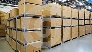 Packing Stations in Fulfillment Center. Generated with AI