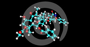 Paclitaxel molecular structure isolated on black