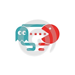 Pacman arcade game icon vector illustration.