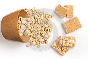 Pacoca and Pe de Moleque.Traditional Brazilian Peanut candy.