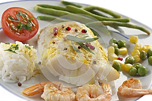 Pad cod curry wit vegetable