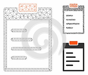 Pad Text Vector Mesh Network Model and Triangle Mosaic Icon