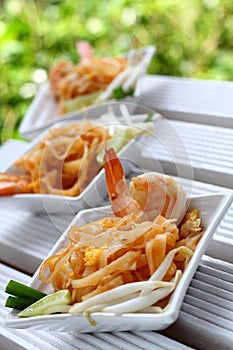 Pad thai shrimp.