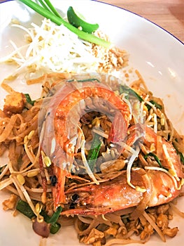 Pad Thai shrimp Traditional style thai Food
