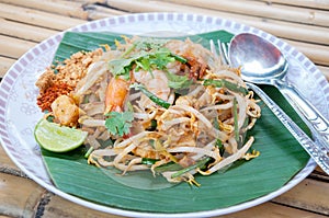 Pad Thai Stir-Fried Rice Noodle with Shrimp.