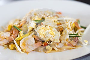 Pad Thai stir-fried rice noodles,Stir fry noodles with shrimp