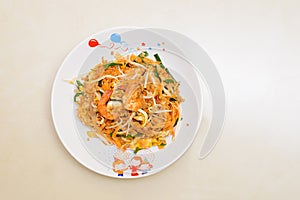 Pad Thai, Thai fried noodle with fresh prawn