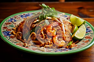 Pad Thai Thai fried noodles. Traditional Thai dishes