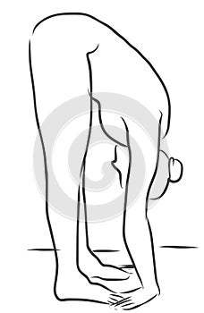 Padahastasana Hand Under Foot Pose, Yoga Figure