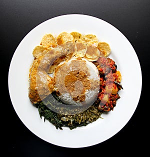 Padang Rice with chicken curry - Nasi Padang