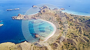 Padar island with turquoise water photo