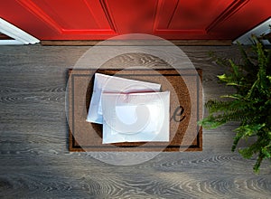 Padded envelopes delivered outside front door photo