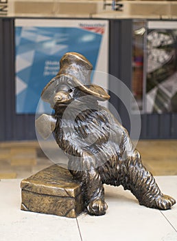 Paddington Bear statue at Paddington station in London