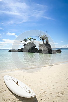 Paddle board boracay white beach philippines