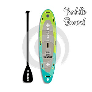 Paddle board colored with paddle