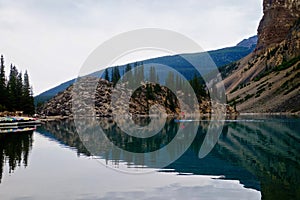 Paddle board in lake.