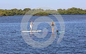 Paddle boarding lesson