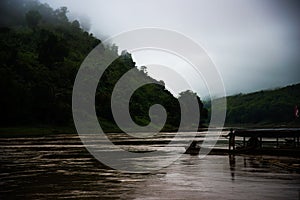 Paddle boat in Salween River