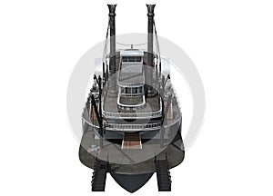 Paddle Steamer River Boat 3D rendering on white background