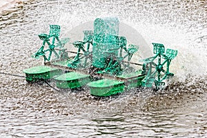 Paddle wheel aerator, Closeup