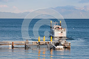 Paddle wheel boat on a lake Tahoe