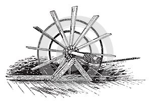 Paddle Wheels, vintage illustration