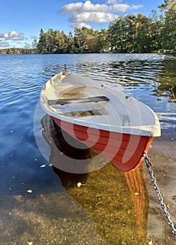 Paddleboat on the summer lake.
