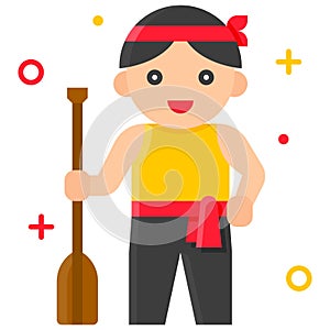 Paddler icon Dragon Boat festival related vector