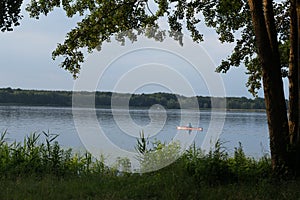 Paddler on the lake