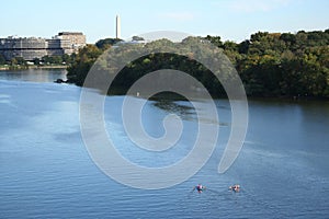 Paddling along the potomac