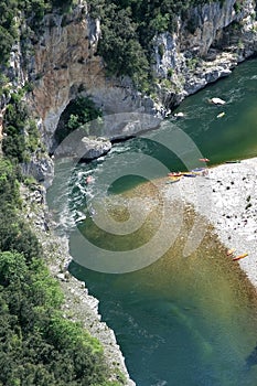 Paddling at the french Ardeche river photo