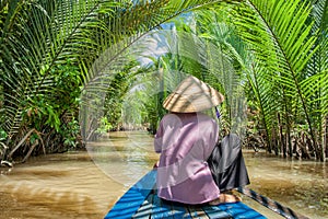 Paddling in the Mekong delta