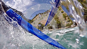 Paddling Through White Water Rapids