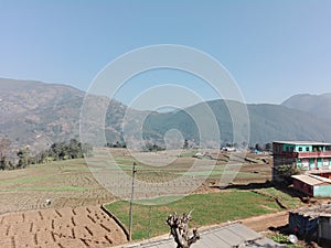 Paddy fields and beautiful hills of nepal