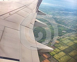 Paddy fields view from above.