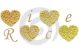 Paddy rice heart shape