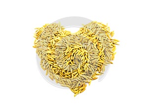 Paddy rice heart shape