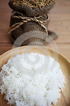 Paddy and Steamed rice in the plante