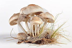 Paddy Straw Mushroom on white background