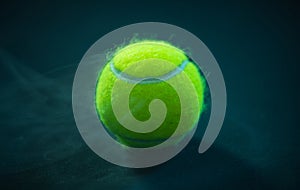 Padel or tennis ball. Background with copy space. Sport court and ball. Social media template. Promotion for padel and