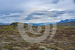 Padjelanta National Park Panorama Mountain landscape Wet Hiking Trail